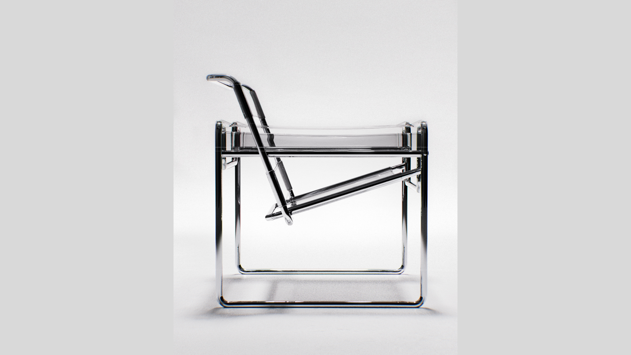 Wassily chair reimagined transparent materials 3D design Cinema 4D